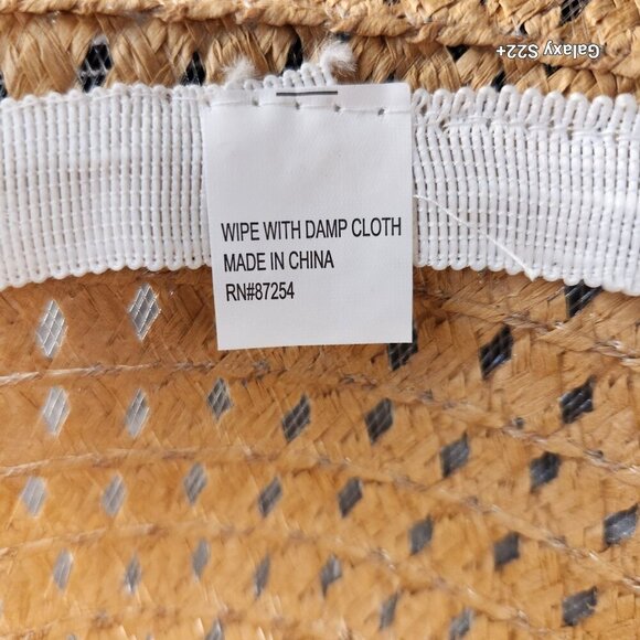 Wide Brim Natural Straw Sun Hat With Black Ribbon Bow Lightweight & Breathable I - Picture 11 of 12